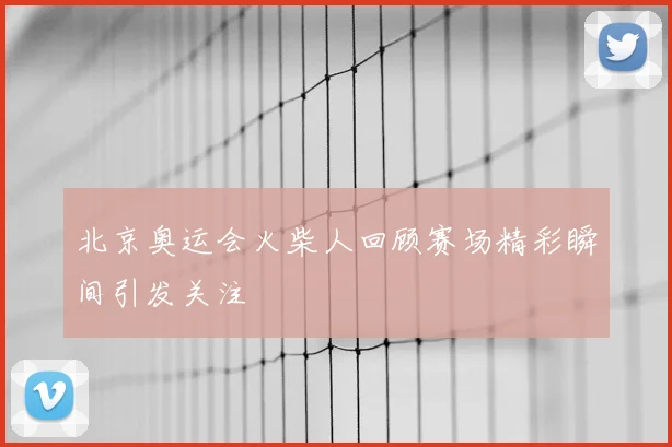 北京奥运会火柴人回顾赛场精彩瞬间引发关注
