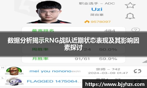 数据分析揭示RNG战队近期状态表现及其影响因素探讨